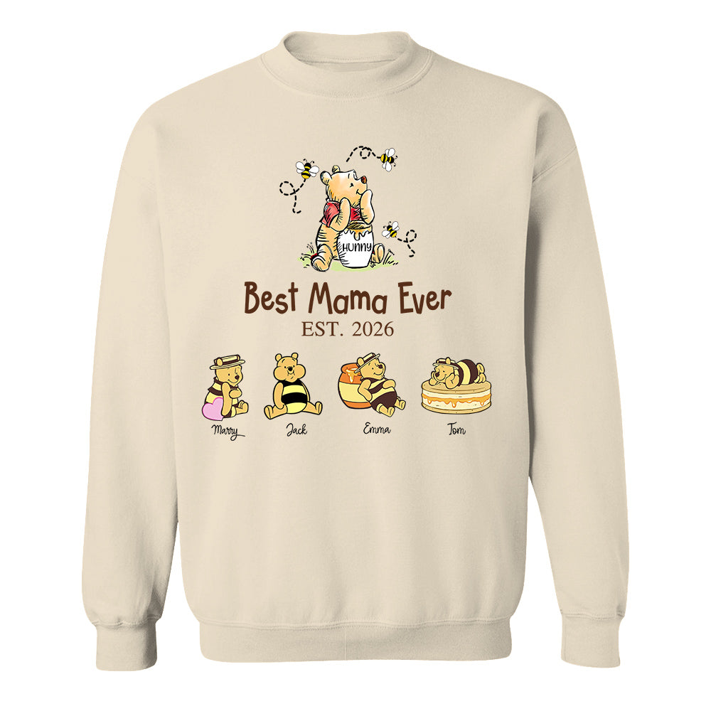 Mama Bear Best Mama Ever,  Mama Est, Personalized Sweatshirt Mama Bear, Grandma Bear, Gifts For Mom, Gift For Grandma, Gifts For Mother's Day