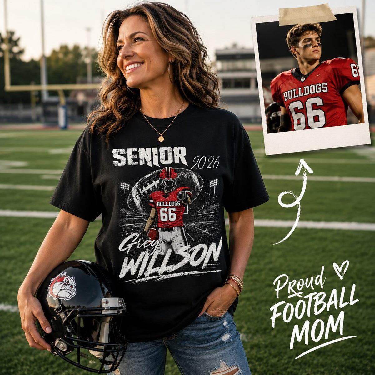 Personalized Senior Football Shirt, Custom Player Name Number Tee, Football Mom Senior Night Gift, Senior Football Mom Gift Na02 T24