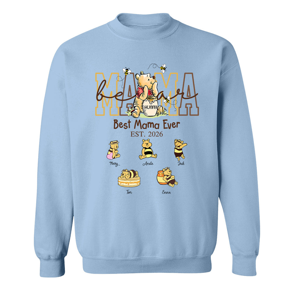 Mama Bear, Best Mama Ever, Personalized Mama Bear Grandma Bear Est Shirt Sweatshirt, Gift For Mom Grandma Gift For Mother's Day
