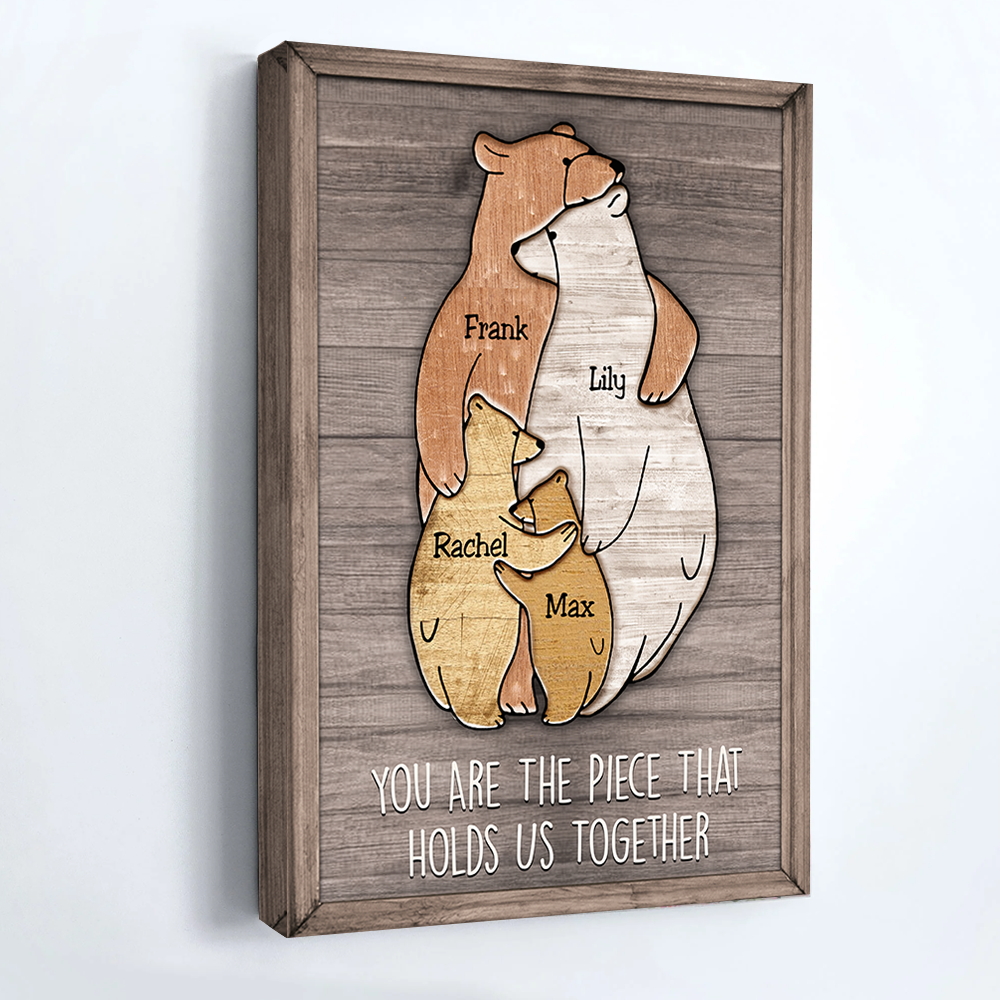Puzzle Canvas Mom You Are The Piece That Holds Us Together Bears Family Personalized Canvas Gift For Mother - Mother's Day Gift For Her Pa00