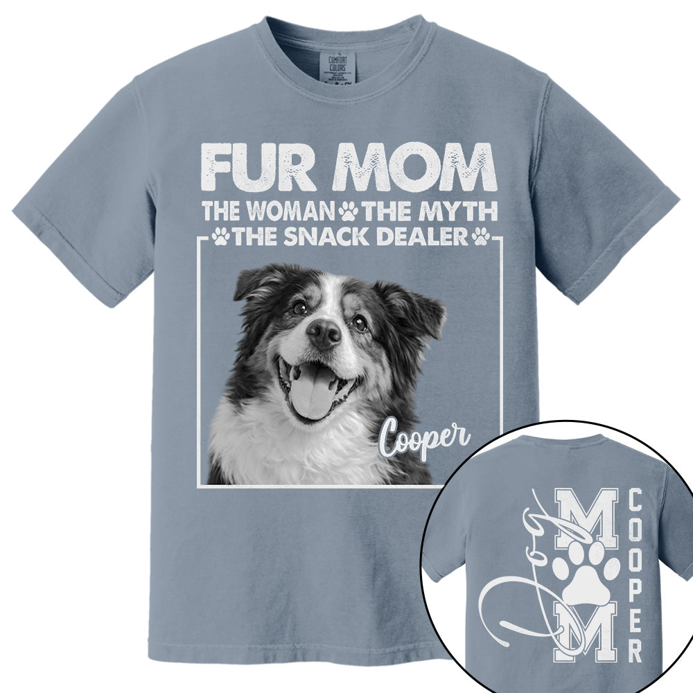 Personalied Fur Mom The Woman The Myth The Snack Dealer Shirt, Dog Mom Shirt, Gift For Dog Lovers T1807