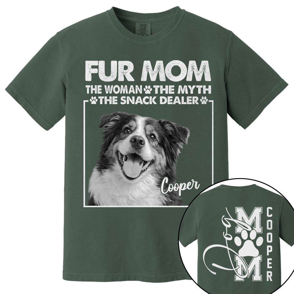 Personalied Fur Mom The Woman The Myth The Snack Dealer Shirt, Dog Mom Shirt, Gift For Dog Lovers T1807