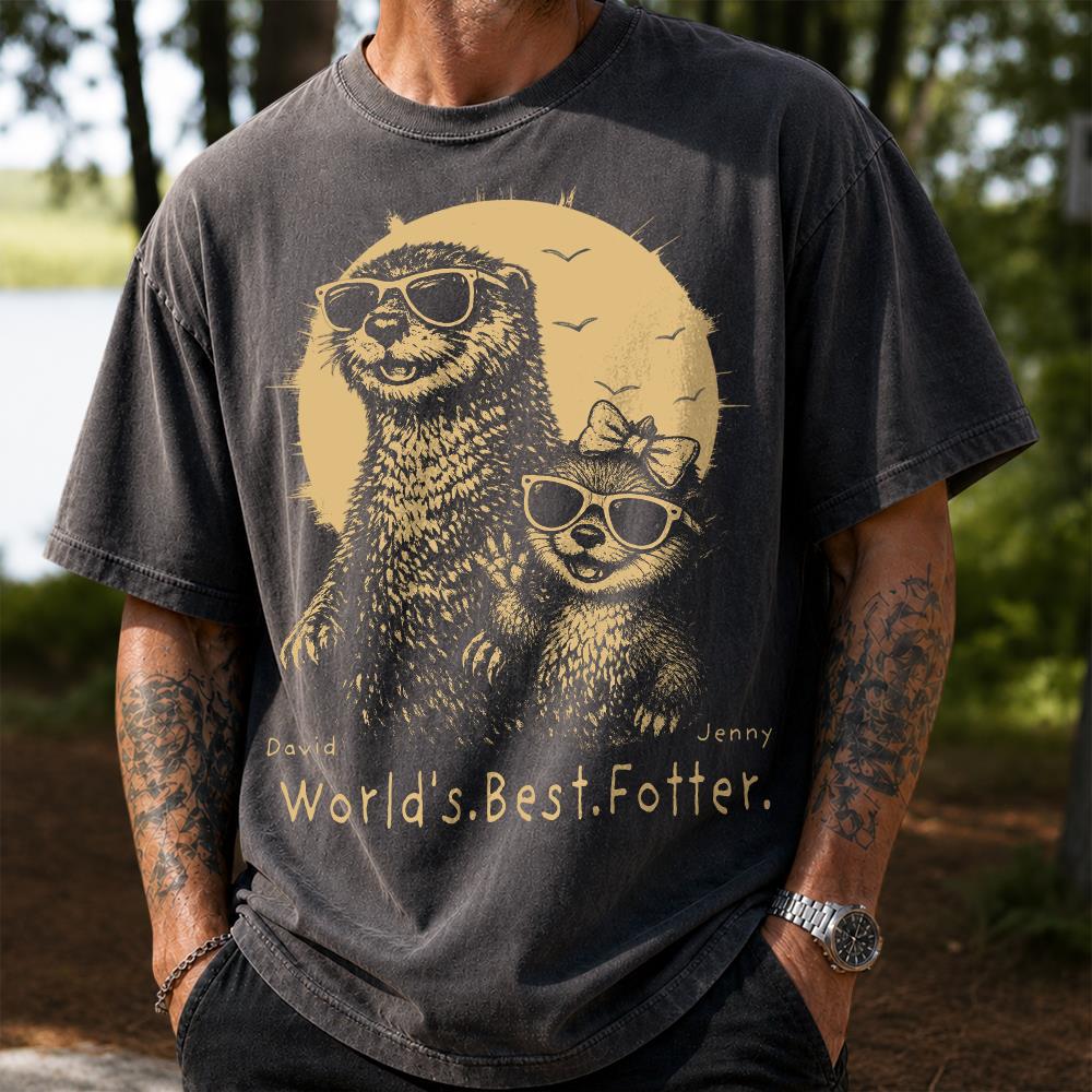 Personalized World's Best Fotter Shirt Father Day Gifts for Dad Funny Papa Shirt Cool Daddy Otter Tee T1807 Hv01