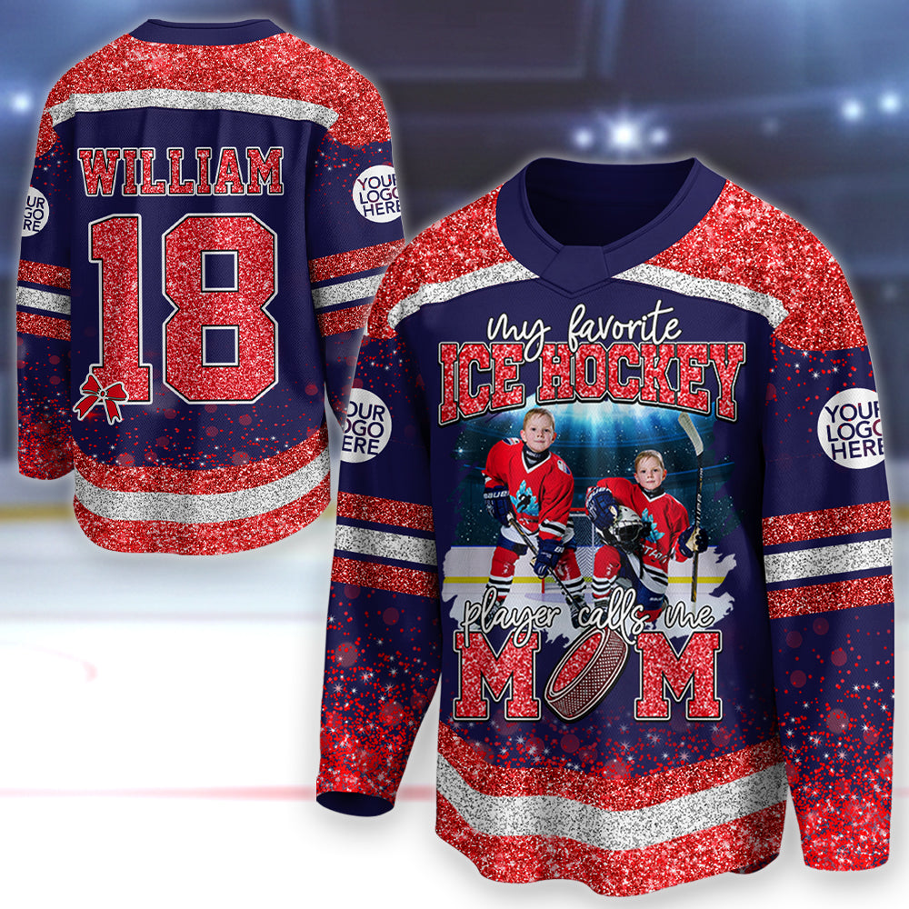 My Favorite Hockey Player Calls Me Mom -  Personalized Ice Hockey Shirt Custom Nickname Mom Grandma Hockey Family NA04 Hv01
