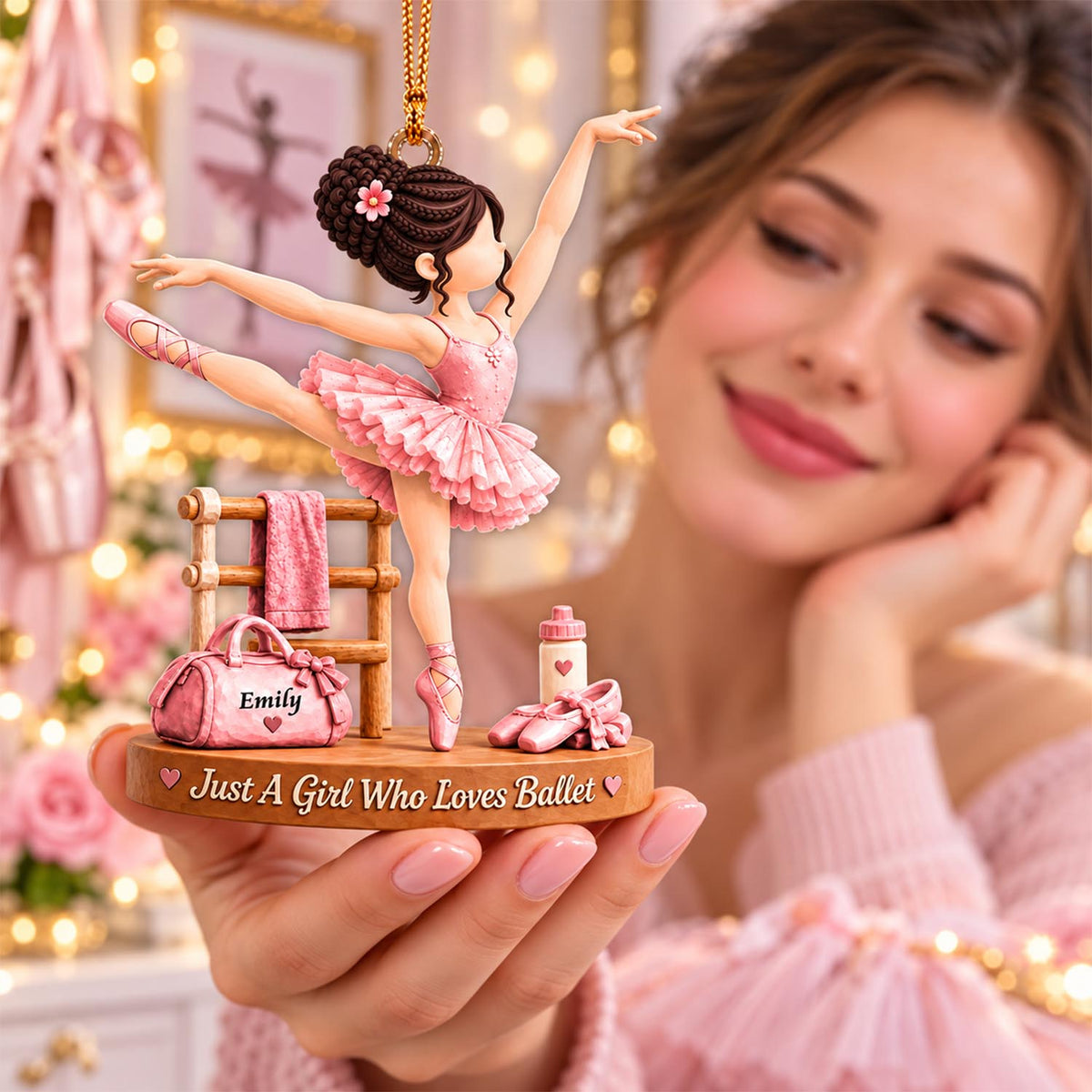 Just A Girl Who Loves Ballet, Personalized Ballet Ornament, Custom Player Name Gift, Gift For Ballet Players Ballet Lovers MI209 Pt99