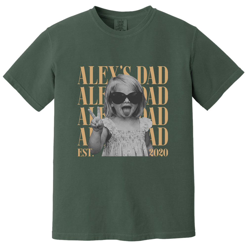 Custom Dad Vintage Photo Shirt: Personalized Fathers Day Shirt With Kids Photo, Funny Dad Shirt, Best Dad Ever Shirt, New Dad Gift VH01