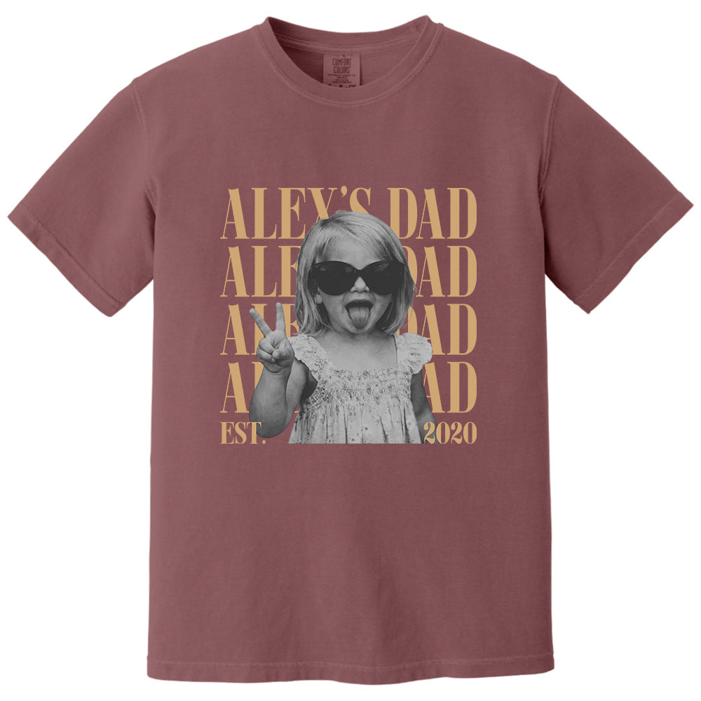 Custom Dad Vintage Photo Shirt: Personalized Fathers Day Shirt With Kids Photo, Funny Dad Shirt, Best Dad Ever Shirt, New Dad Gift VH01
