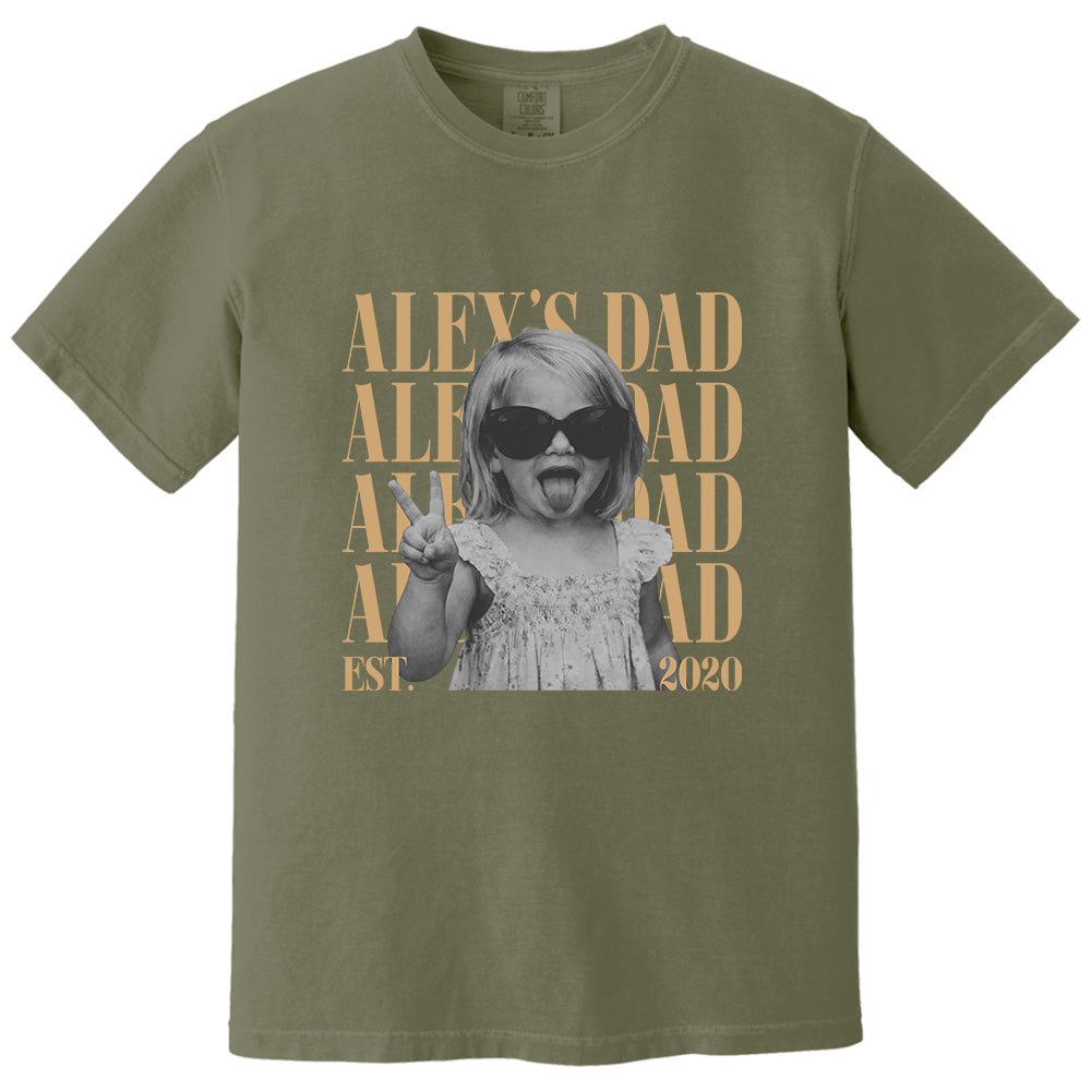 Custom Dad Vintage Photo Shirt: Personalized Fathers Day Shirt With Kids Photo, Funny Dad Shirt, Best Dad Ever Shirt, New Dad Gift VH01
