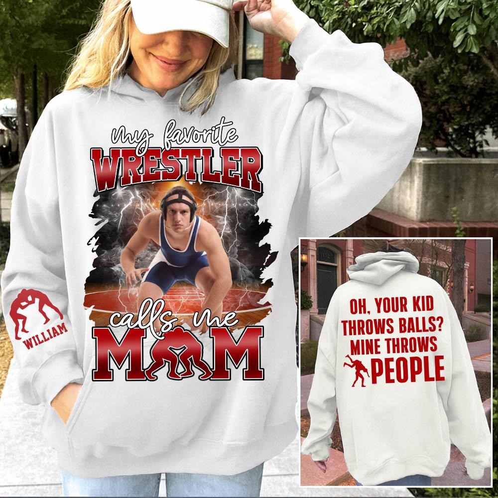 My Favorite Wrestler Calls Me Mom - Personalized All Over Print Shirt For Wrestling Family NA04 Nh00