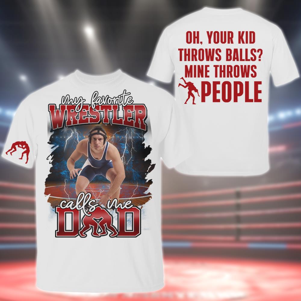 My Favorite Wrestler Calls Me Mom - Personalized All Over Print Shirt For Wrestling Family NA04 Nh00