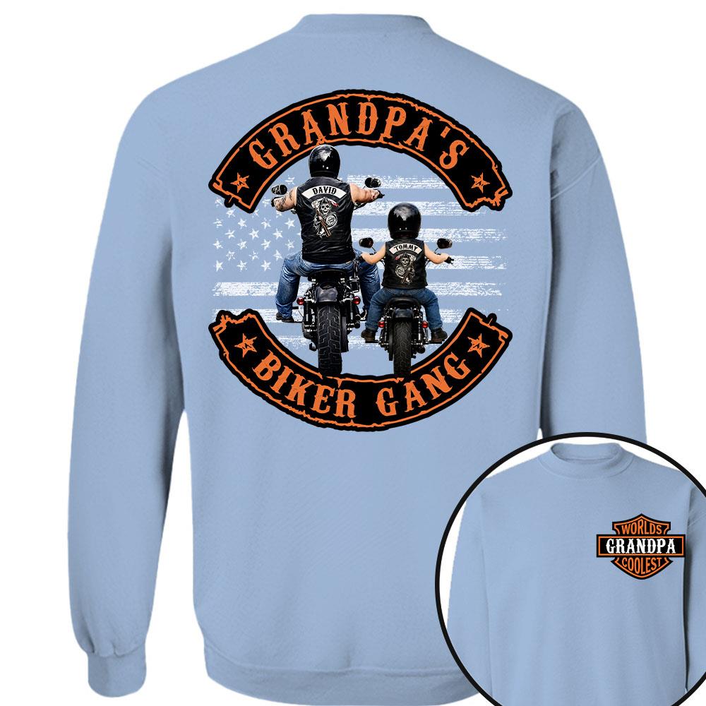 Custom Name Worlds Cooles Motorcycle Grandpa’s Biker Gang Shirt - Personalized Gift For Dad, Grandpa Nh00