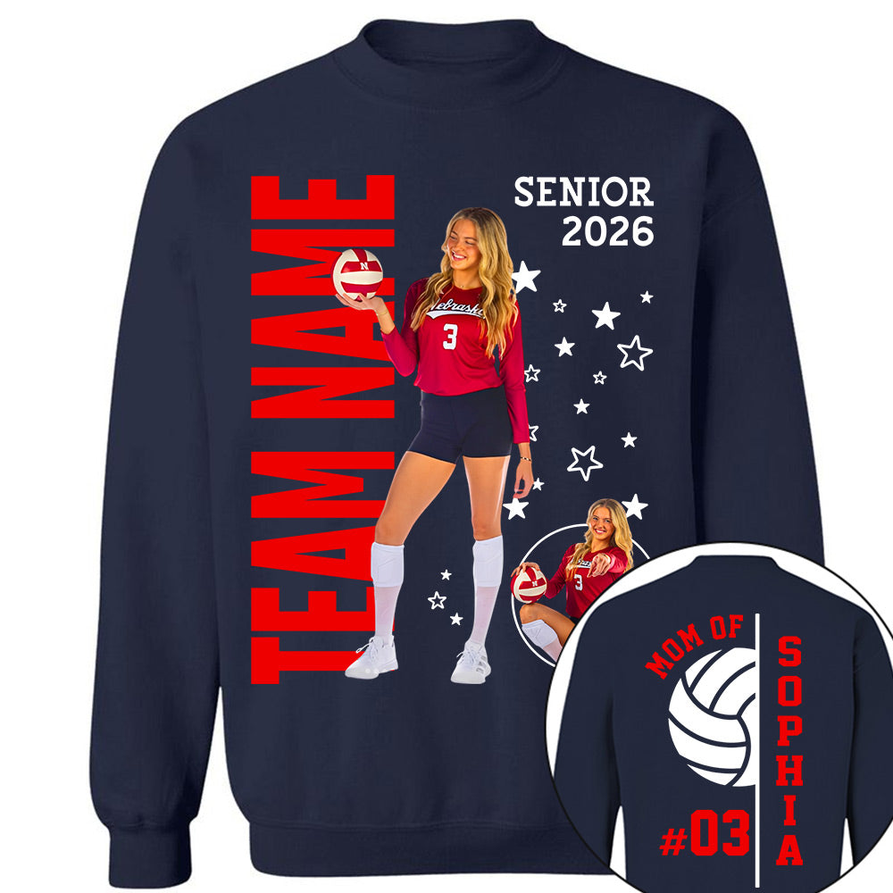Custom Volleyball Mom Shirt, Personalized Photo TShirt, Volleyball Season Game Day Tops NA04