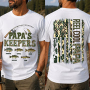 Daddy's Keepers - Personalized Vintage Shirt For Fishing Family - Gifts For Dad NA04 VH01