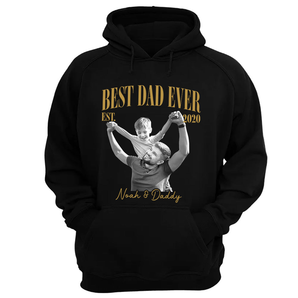 Best Dad Ever Vintage Photo Shirt, Personalized Dad Picture Shirt With Kids Photo, Father's Day Shirt, New Dad Gift MI209 VH01