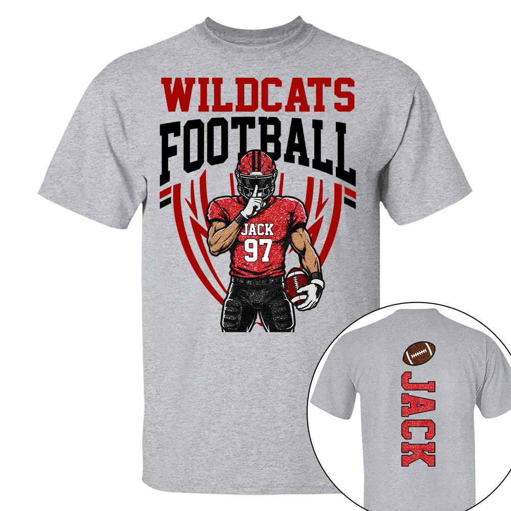 Custom Football Team Name & Number Shirt Football Mom Shirt Football Team Shirt Game Day Shirt Gift for Mom High School Football Cheer Shirt