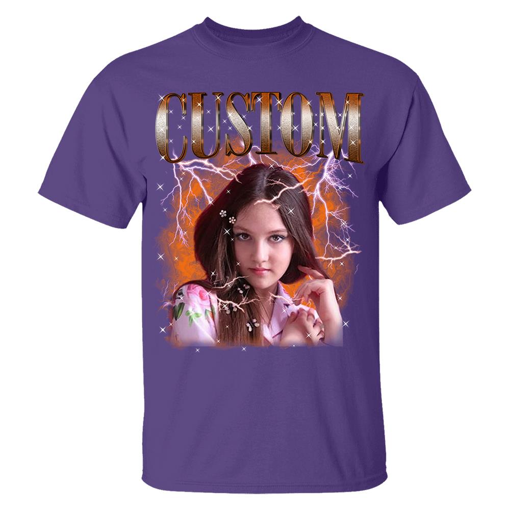 Custom Bootleg Rap Tee Shirt for Boyfriend Girlfriend Custom Face Tshirt Vintage Graphic Shirt Nh00