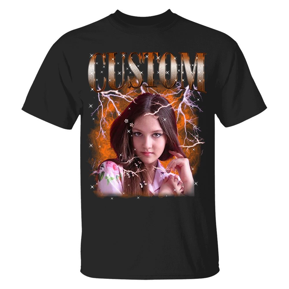 Custom Bootleg Rap Tee Shirt for Boyfriend Girlfriend Custom Face Tshirt Vintage Graphic Shirt Nh00