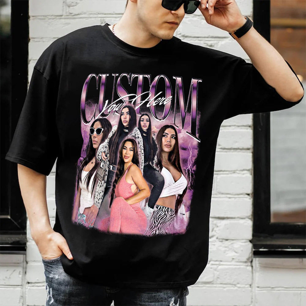 Custom Girlfriend Face Bootleg Rap Tee, Custom Boyfriend Vintage Graphic 90s Tshirt, Custom Photo Shirt, CUSTOM Your Own Bootleg Idea Here