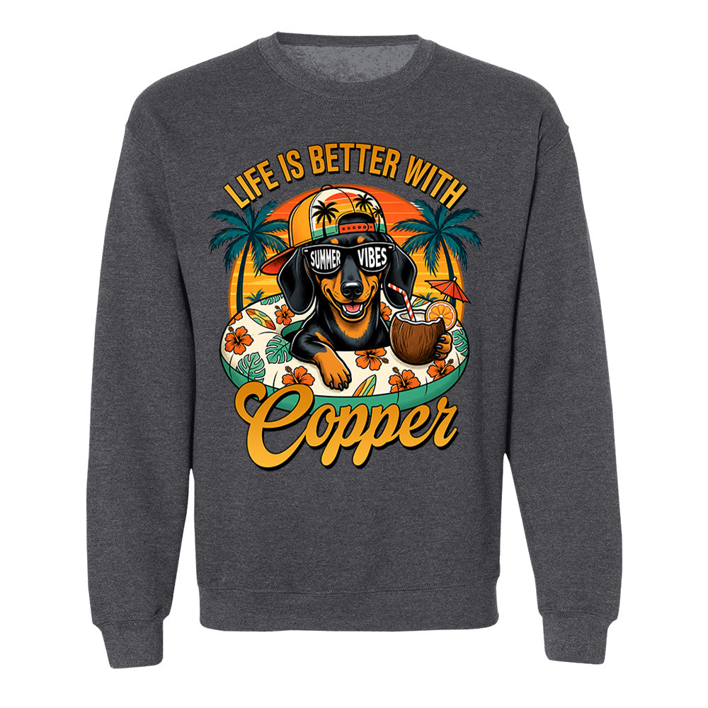 Life Is Better With A Dog, Custom Upload Photo Funny Summer Beach Vacation Shirt T1807 Pt99
