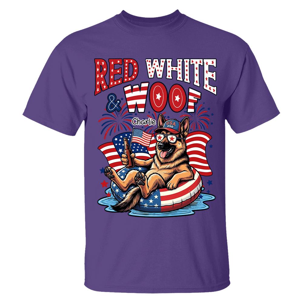 Red White Woof, Custom Photo Pet Shirt, America 250th Anniversary Gifts For Dog Cat Lovers, Dog Dad And Mom, Cat Owners T1807 Hv01