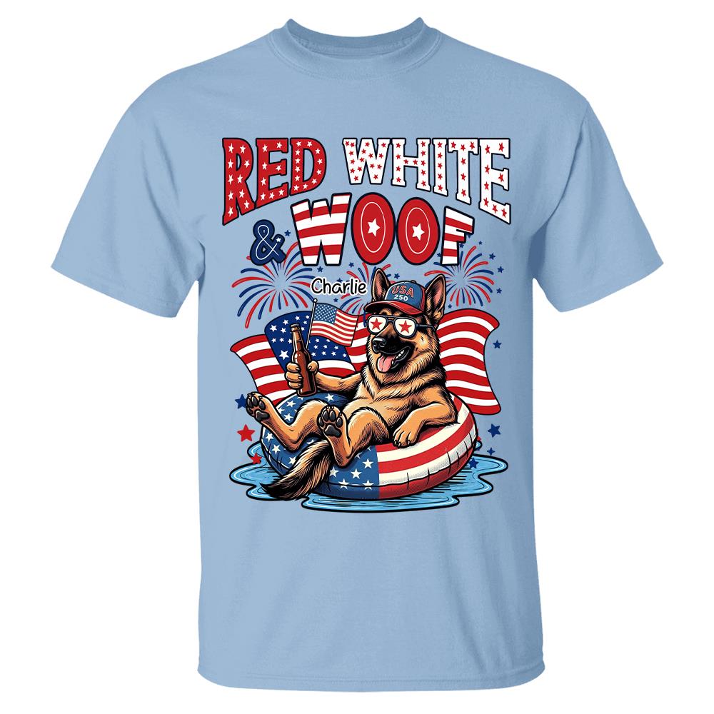 Red White Woof, Custom Photo Pet Shirt, America 250th Anniversary Gifts For Dog Cat Lovers, Dog Dad And Mom, Cat Owners T1807 Hv01