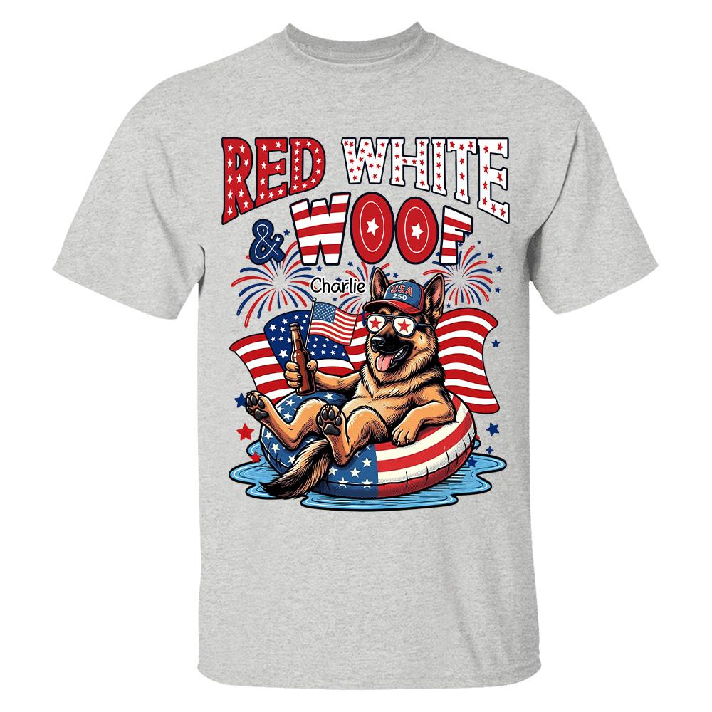 Red White Woof, Custom Photo Pet Shirt, America 250th Anniversary Gifts For Dog Cat Lovers, Dog Dad And Mom, Cat Owners T1807 Hv01
