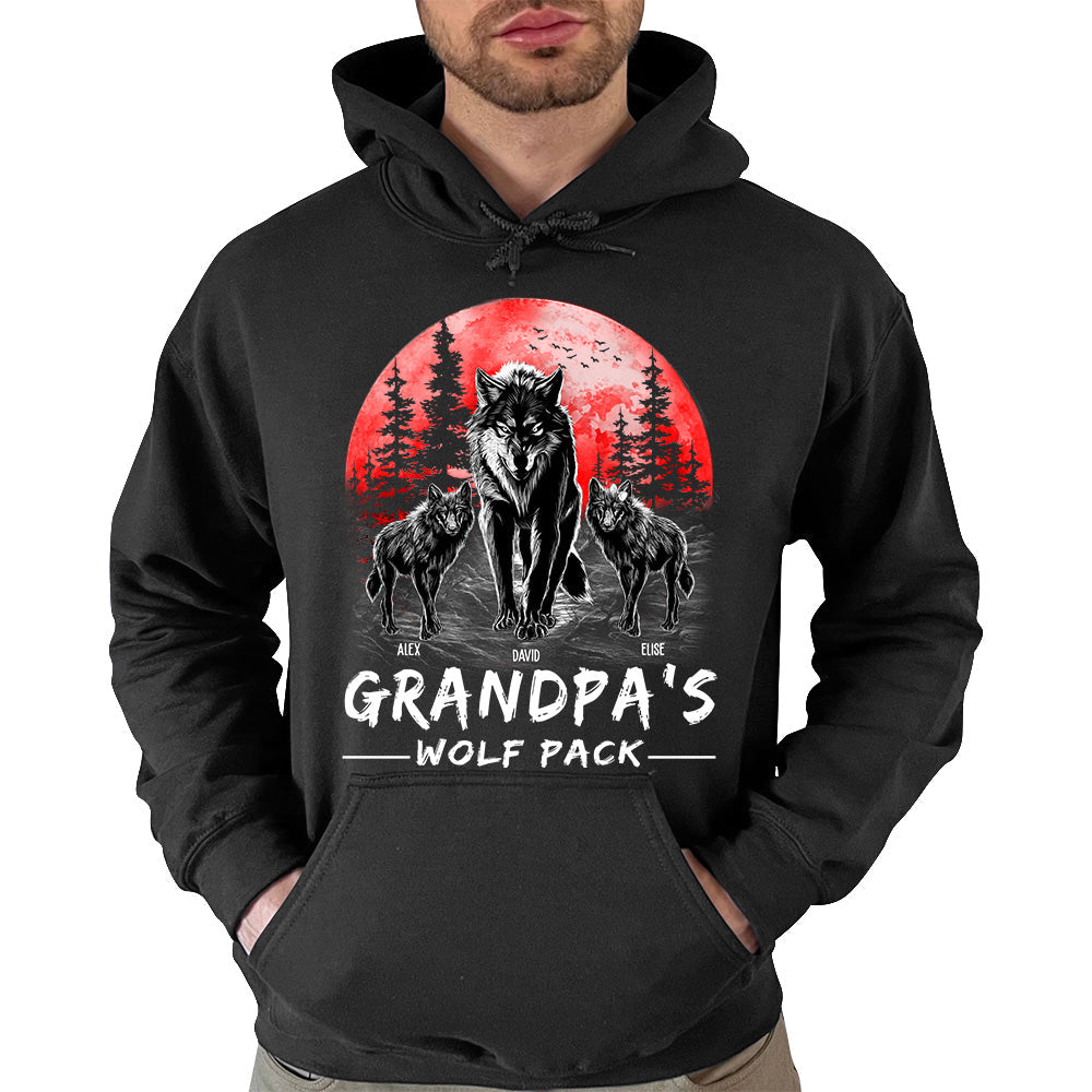 Grandpa Wolf Pack Personalized Shirt - Perfect Father's Day Gift for Grandfather & Dad