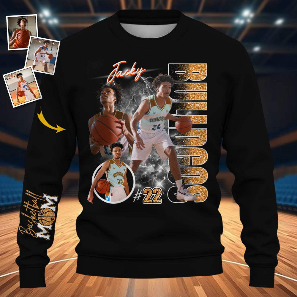 Custom Photo Basketball Player Shirt - Personalized Team Name School Name - Basketball Mom/Dad/Family Shirt A2110