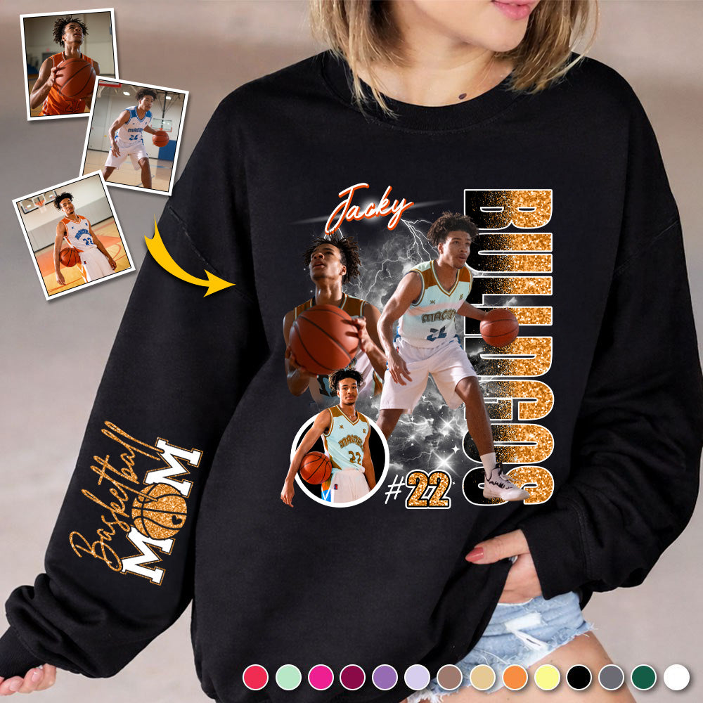 Custom Photo Basketball Player Shirt - Personalized Team Name School Name - Basketball Mom/Dad/Family Shirt A2110
