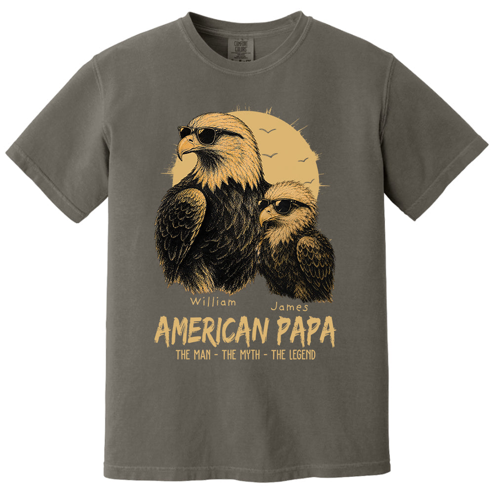 Eagle American Dad The Man The Myth The Legend, Personalized Funny Papa T-Shirt Father's Day, Cool Dad Eagle Tee, Gifts for Dad Husband MI209 VH01