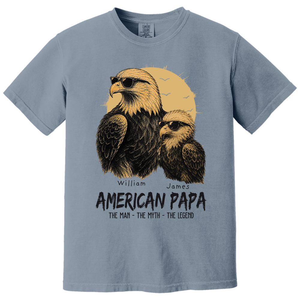 Eagle American Dad The Man The Myth The Legend, Personalized Funny Papa T-Shirt Father's Day, Cool Dad Eagle Tee, Gifts for Dad Husband MI209 VH01
