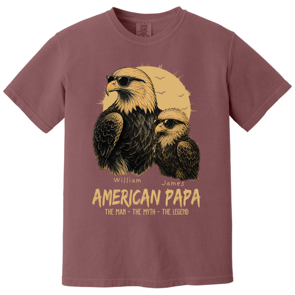Eagle American Dad The Man The Myth The Legend, Personalized Funny Papa T-Shirt Father's Day, Cool Dad Eagle Tee, Gifts for Dad Husband MI209 VH01