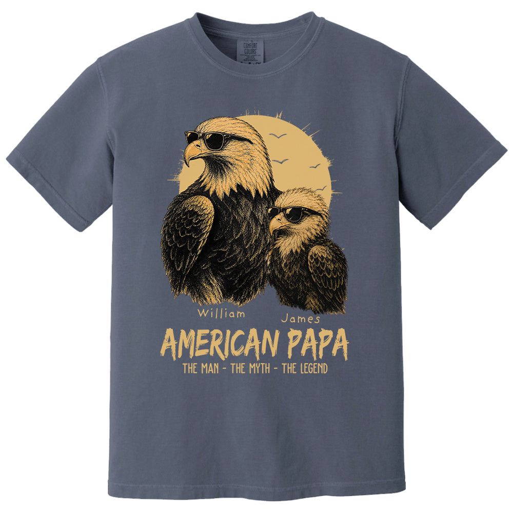 Eagle American Dad The Man The Myth The Legend, Personalized Funny Papa T-Shirt Father's Day, Cool Dad Eagle Tee, Gifts for Dad Husband MI209 VH01