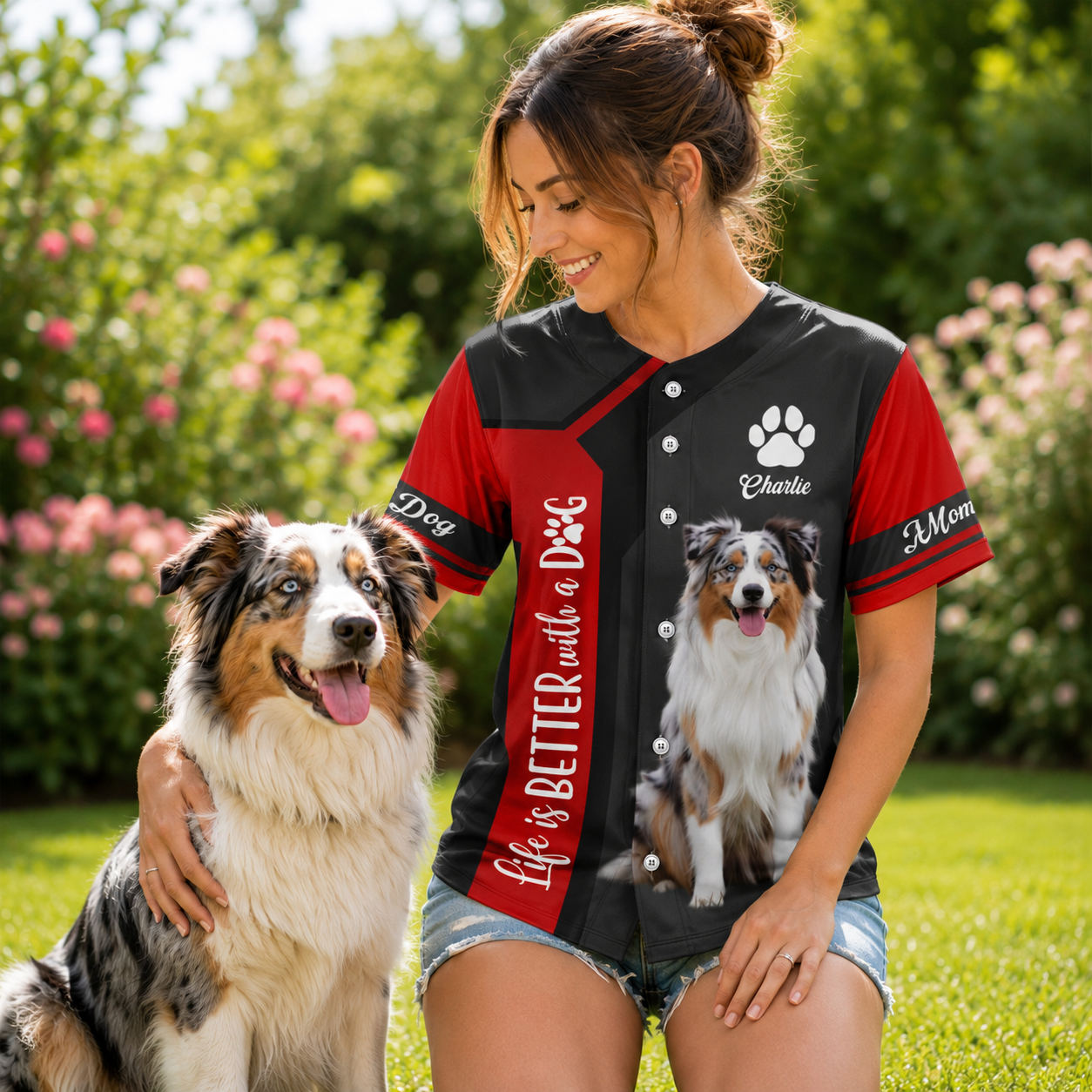 Life Is Better With A Dog, Personalized Baseball Jersey, Custom Photo Dog Mom Dog Dad Shirt, Gift For Dog Lover T1807 T24