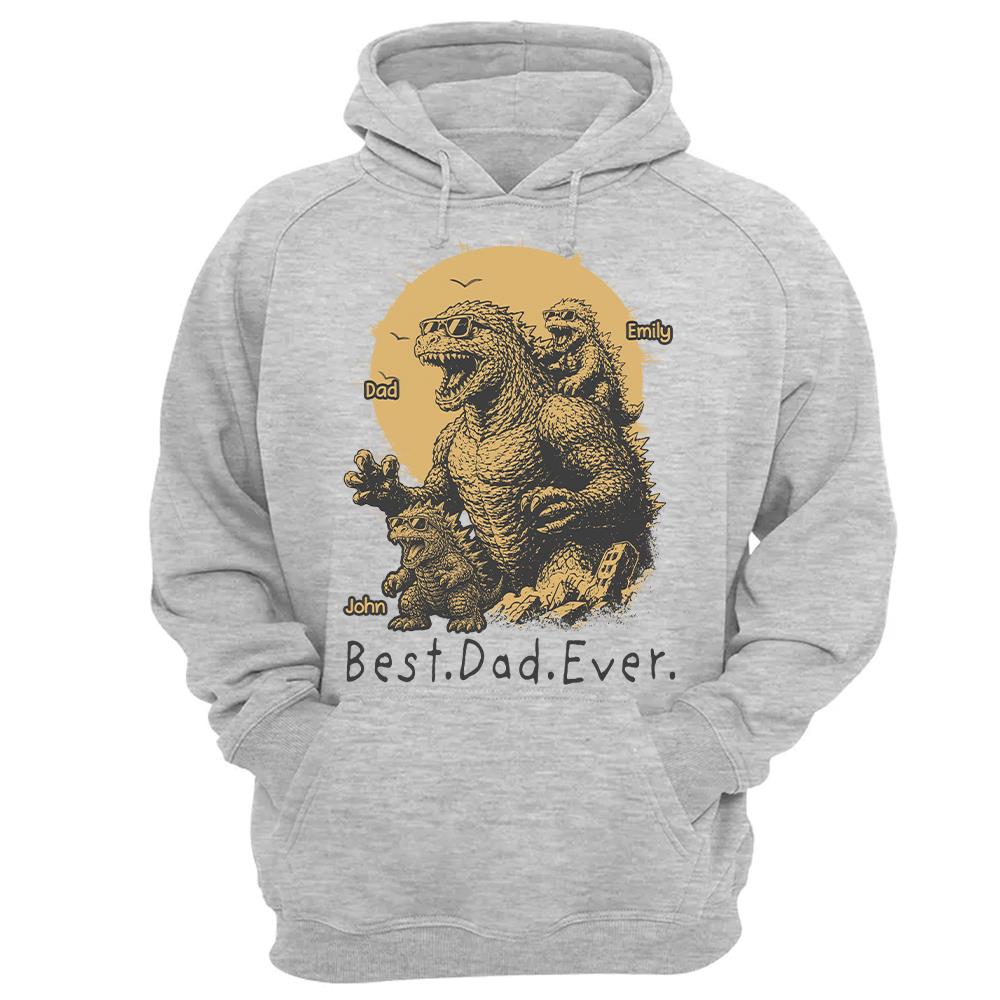 Personalized Best Dad Ever Dadzilla T-Shirt Father Day Gifts for Dad Funny Papa Tshirt Cool Daddy Dinosaur Tee Vr2