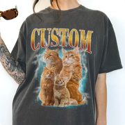 Kids Custom Pet Vintage Shirt Comfort Colors Dog Shirt Cat Personalized Bootleg Tees