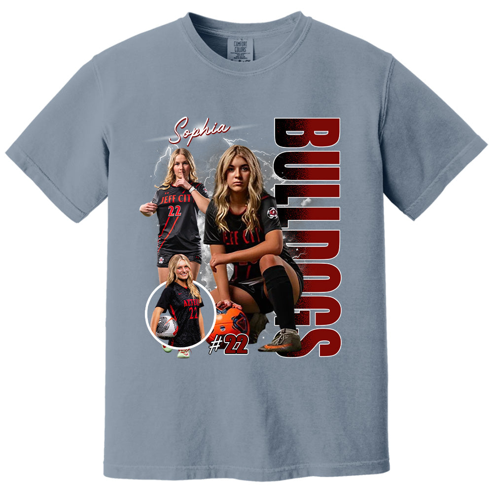 Custom Photo Soccer Player Shirt - Personalized Team Name School Name Bootleg Shirt Na02 Pt99