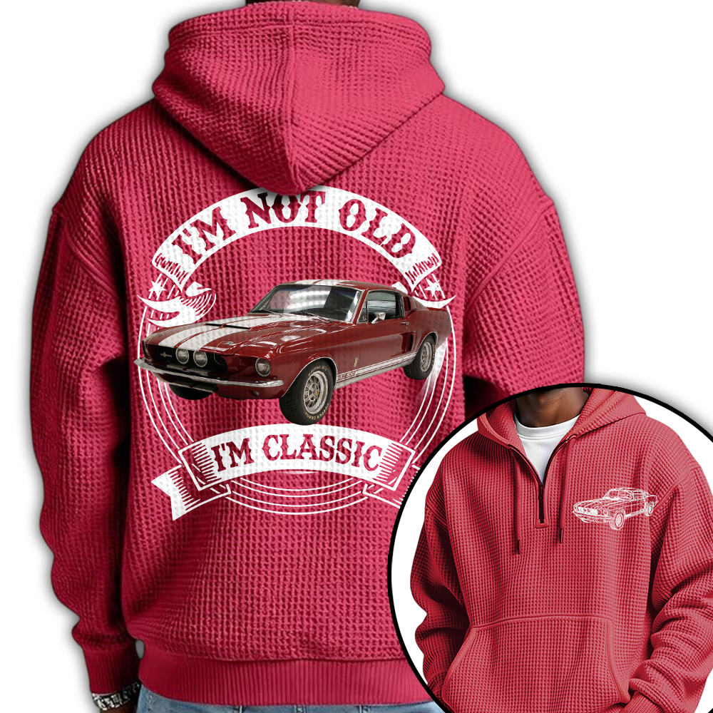 I'm Not Old I'm Classic Mustang Fastback Graphic Personalized Car's Photo Quarter Zip Hoodie Hv01
