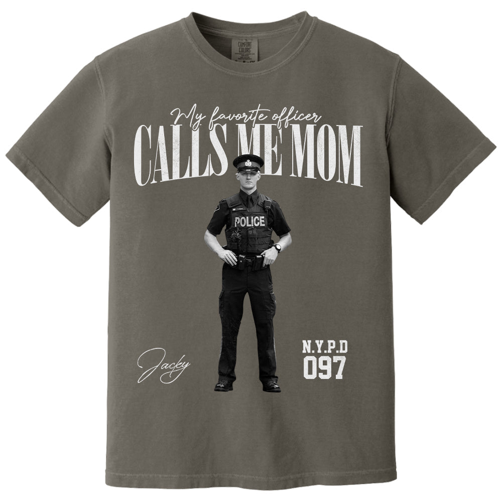 My Favorite Officer Calls Me Mom - Washed Tee Retro Bootleg Shirt For Police Family A2110