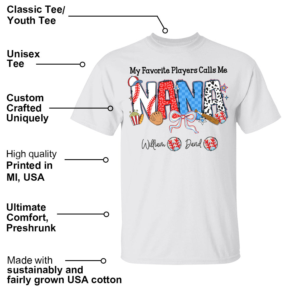 My Favorite Player Calls Me Nana - Personalized Shirt For Grandma Pt99