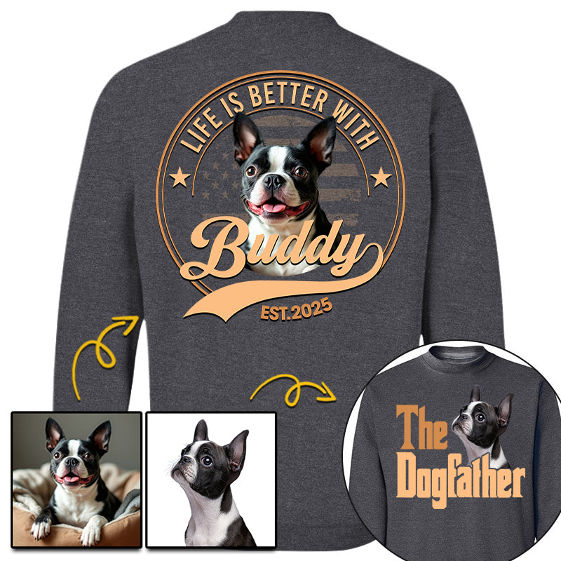 The Dog Father, Personalized Custom Photo Dog Dad Mom Shirt, Gift For Dog Lover T1807 Li29