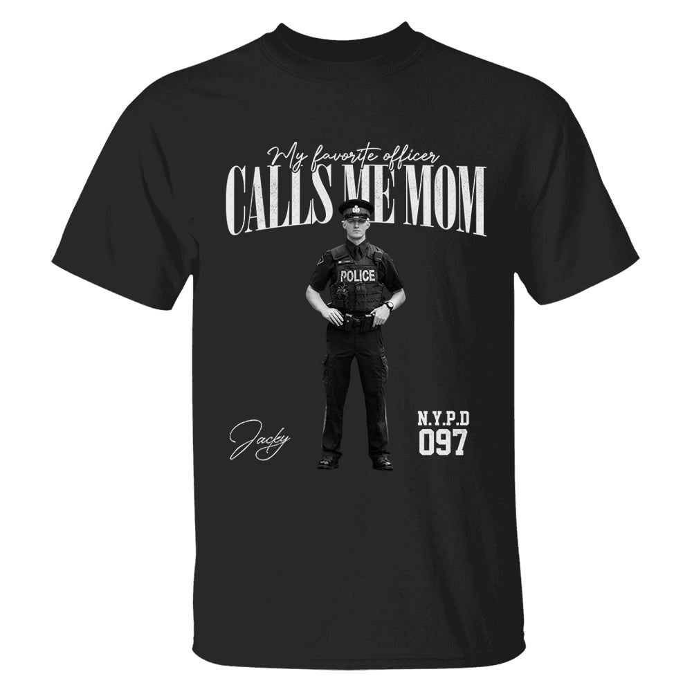 My Favorite Officer Calls Me Mom - Washed Tee Retro Bootleg Shirt For Police Family A2110