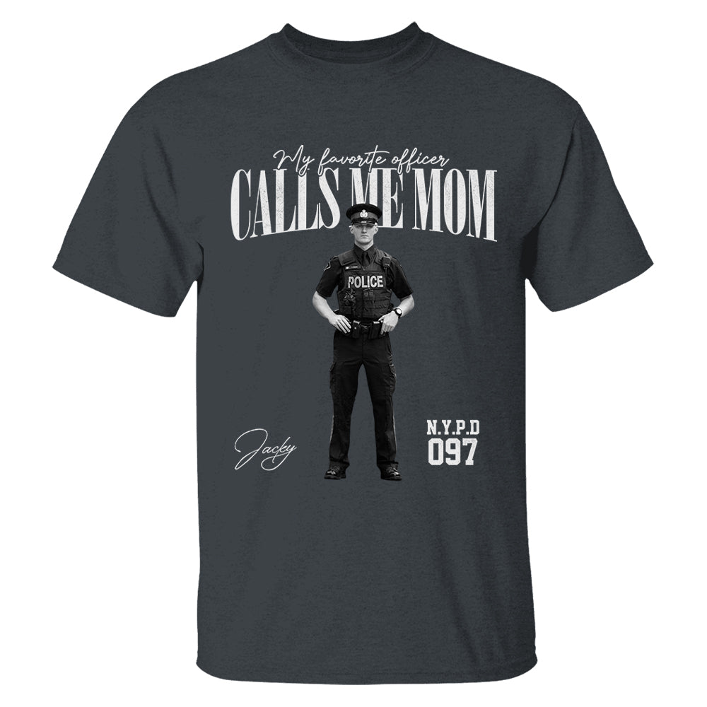 My Favorite Officer Calls Me Mom - Washed Tee Retro Bootleg Shirt For Police Family A2110