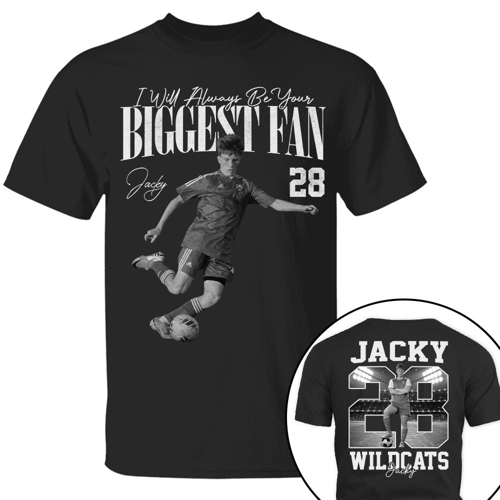 I'll Always Be Your Biggest Fan - Washed Tee Retro Bootleg Shirt - Custom Photo Soccer Player Gift For Soccer Lovers T1807 T24