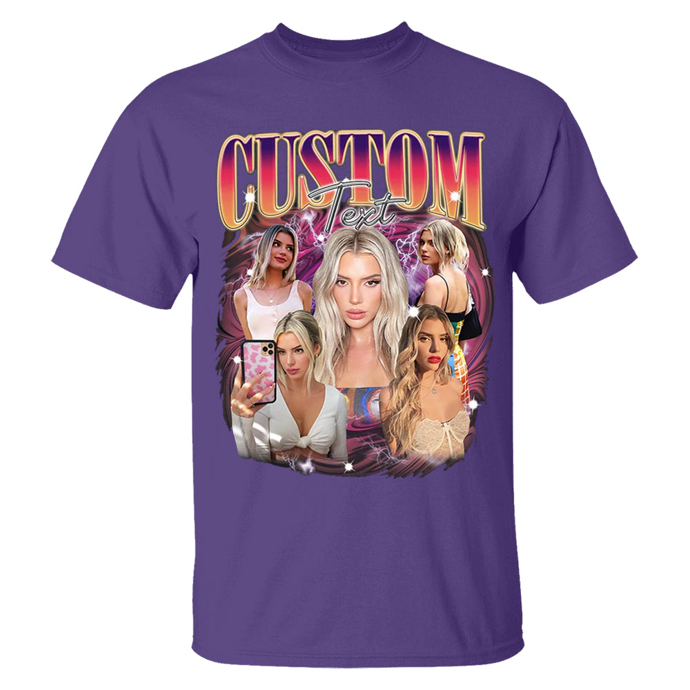 Custom Girlfriend Shirt, Boyfriend Shirt With Girlfriend Face,Custom Image Wife Tee,Bachelorette Surprise,Personalized Bootleg Birthday Gift
