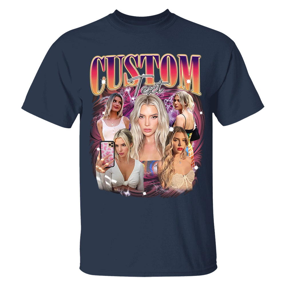 Custom Girlfriend Shirt, Boyfriend Shirt With Girlfriend Face,Custom Image Wife Tee,Bachelorette Surprise,Personalized Bootleg Birthday Gift