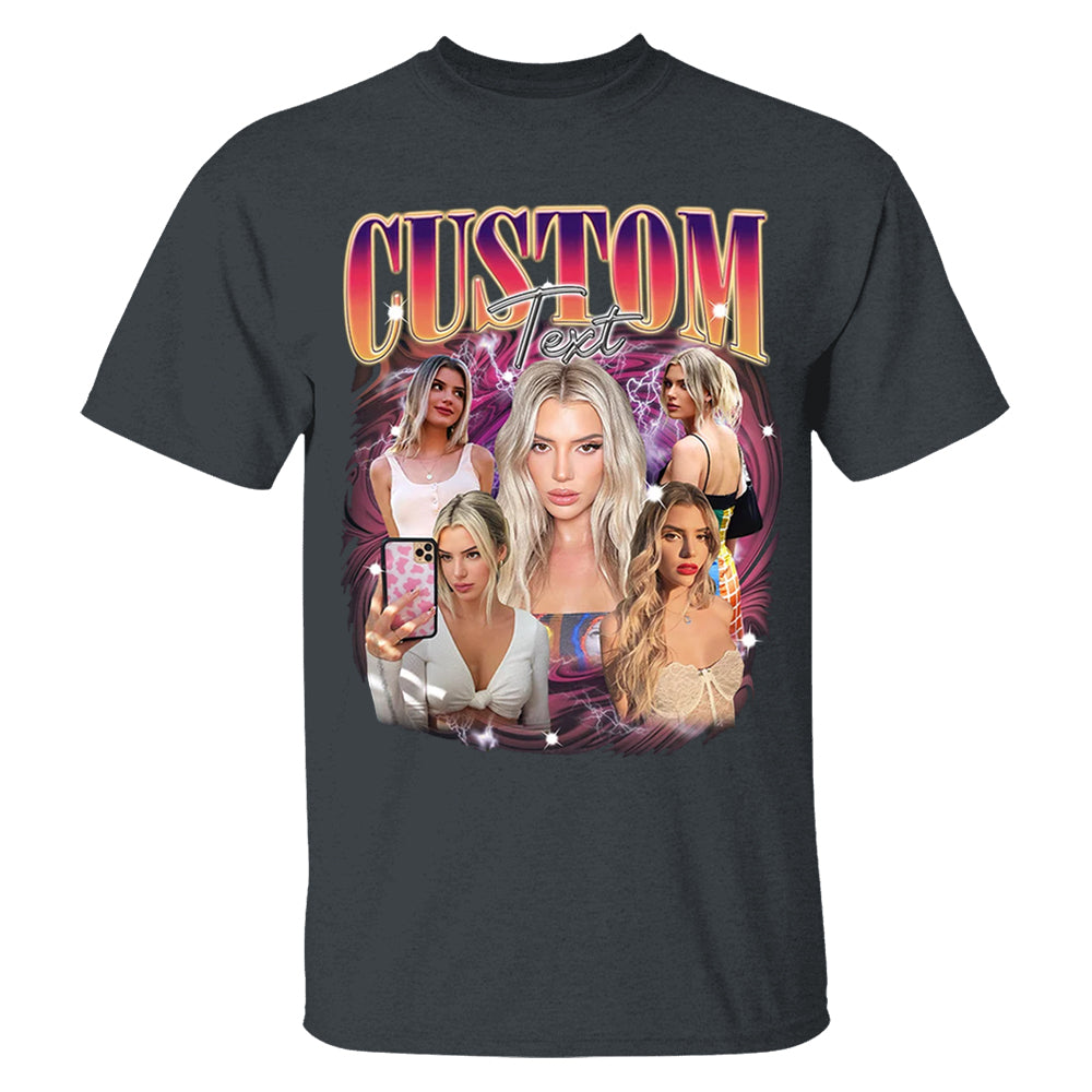 Custom Girlfriend Shirt, Boyfriend Shirt With Girlfriend Face,Custom Image Wife Tee,Bachelorette Surprise,Personalized Bootleg Birthday Gift