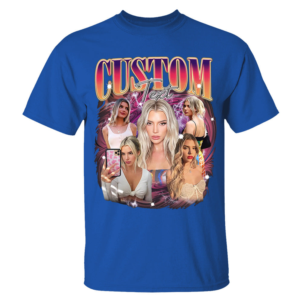 Custom Girlfriend Shirt, Boyfriend Shirt With Girlfriend Face,Custom Image Wife Tee,Bachelorette Surprise,Personalized Bootleg Birthday Gift