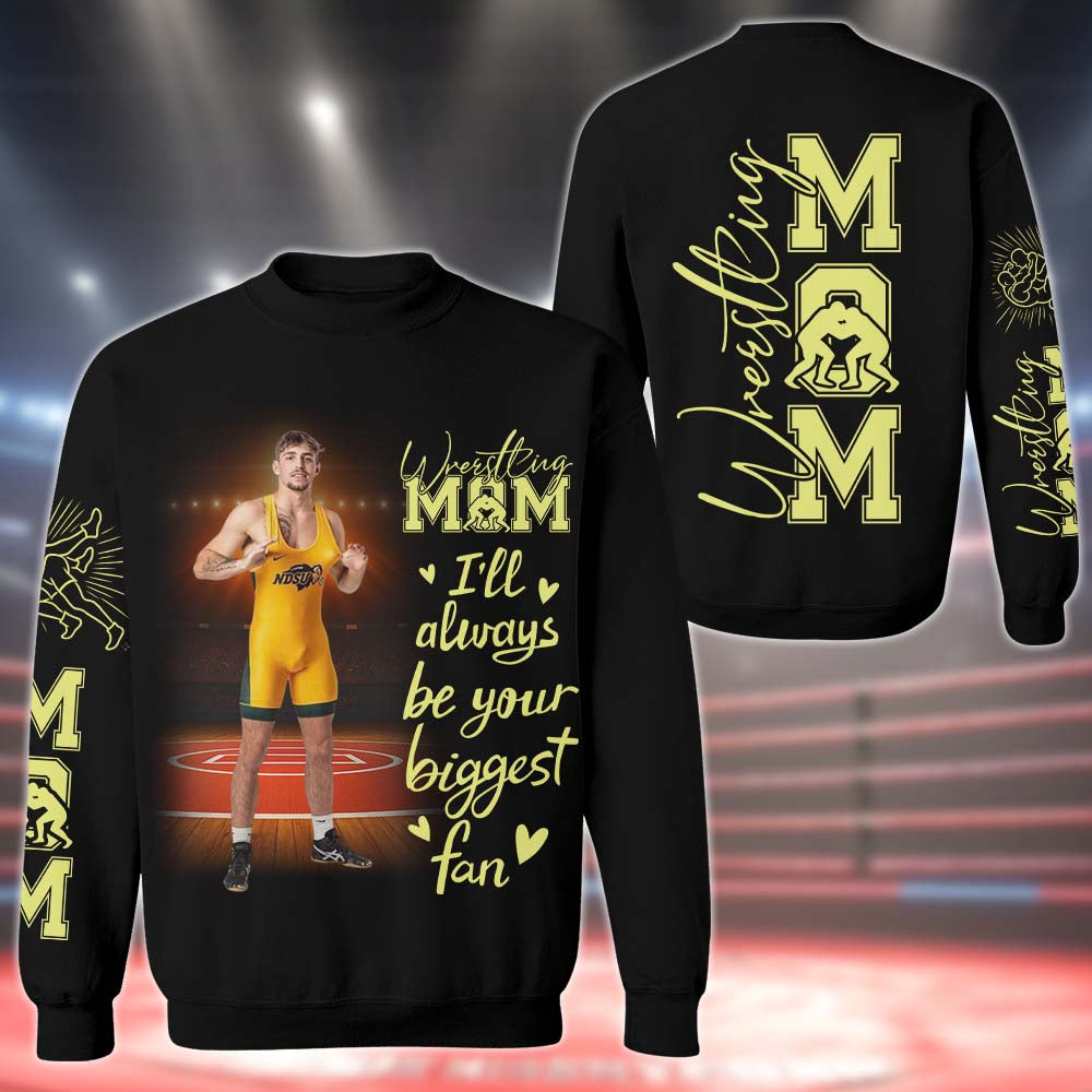 Wrestling Mom - Personalized Shirt Custom Photos And Names For Family Wrestling Members NA04