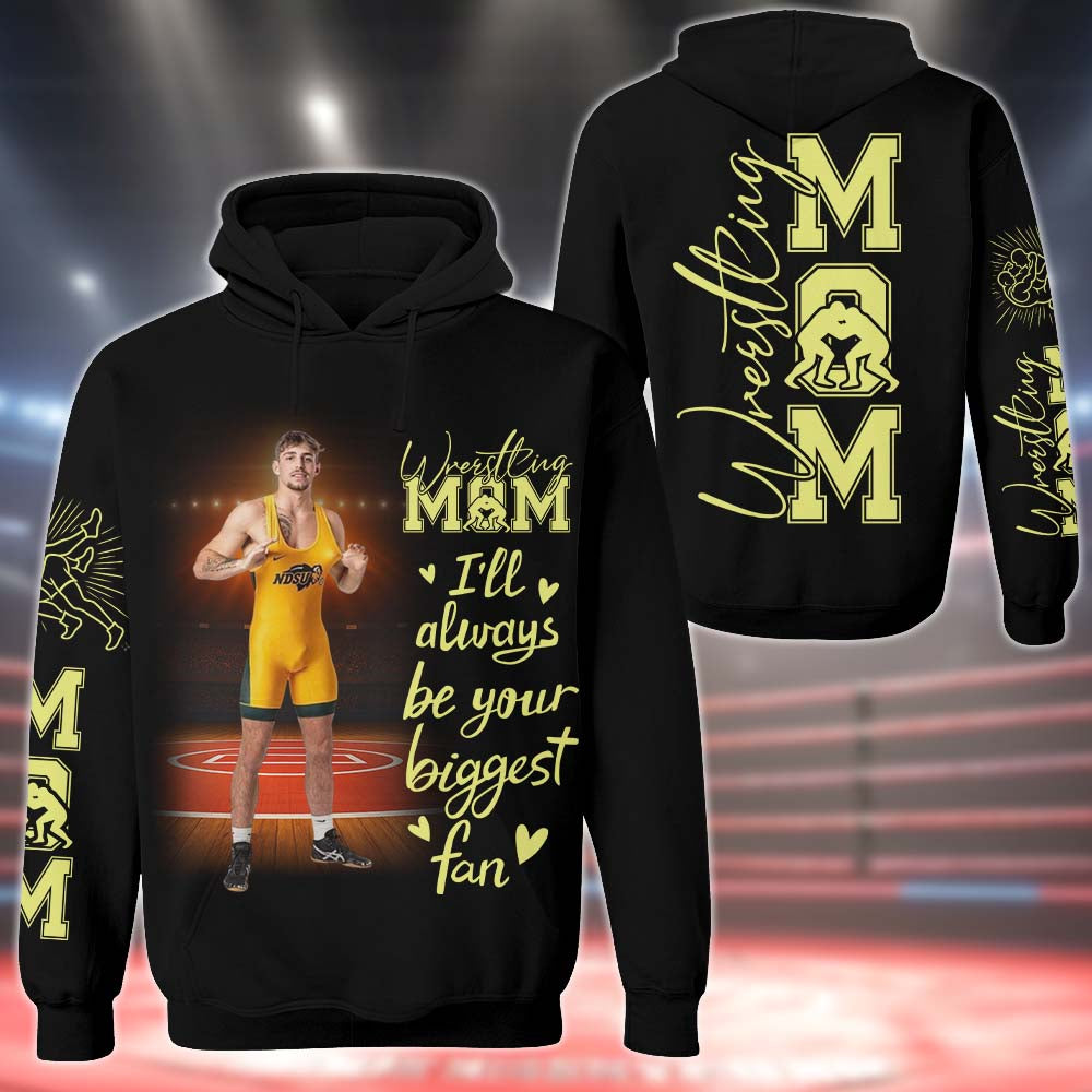 Wrestling Mom - Personalized Shirt Custom Photos And Names For Family Wrestling Members NA04